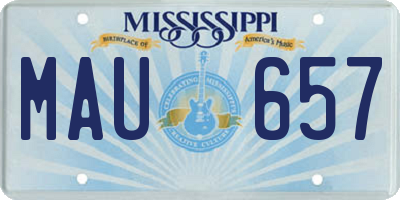 MS license plate MAU657