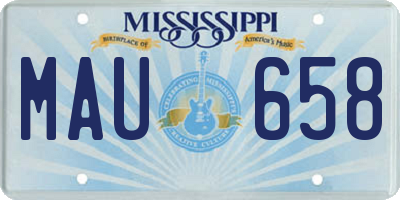 MS license plate MAU658