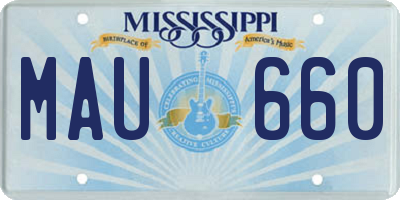 MS license plate MAU660
