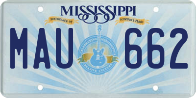 MS license plate MAU662