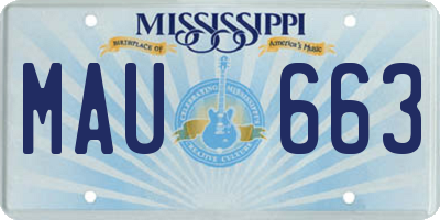 MS license plate MAU663