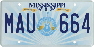 MS license plate MAU664