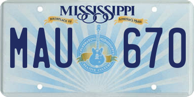 MS license plate MAU670