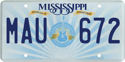 MS license plate MAU672