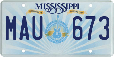 MS license plate MAU673