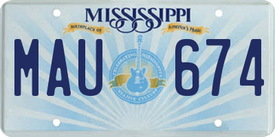 MS license plate MAU674