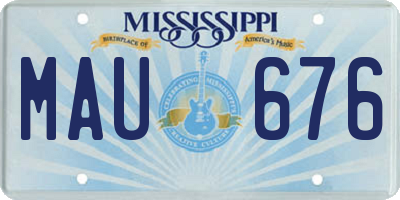 MS license plate MAU676