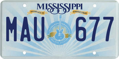 MS license plate MAU677