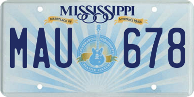 MS license plate MAU678