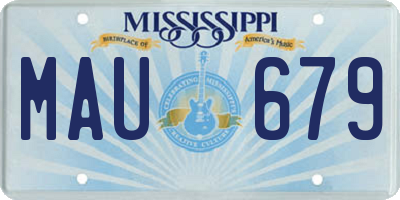 MS license plate MAU679