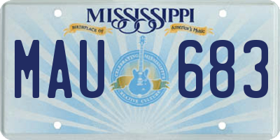 MS license plate MAU683