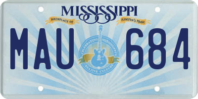 MS license plate MAU684