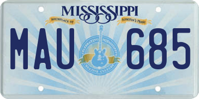 MS license plate MAU685