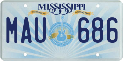 MS license plate MAU686
