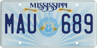 MS license plate MAU689
