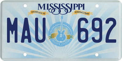 MS license plate MAU692