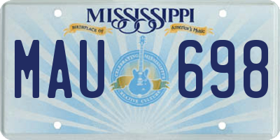 MS license plate MAU698