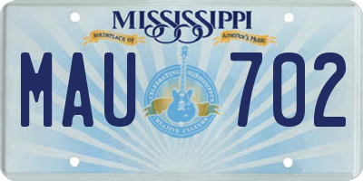 MS license plate MAU702