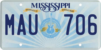 MS license plate MAU706
