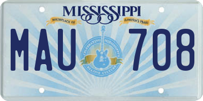 MS license plate MAU708