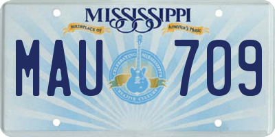 MS license plate MAU709