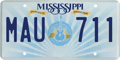 MS license plate MAU711