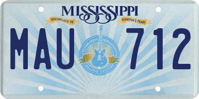 MS license plate MAU712