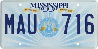 MS license plate MAU716