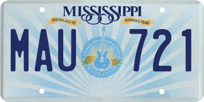MS license plate MAU721