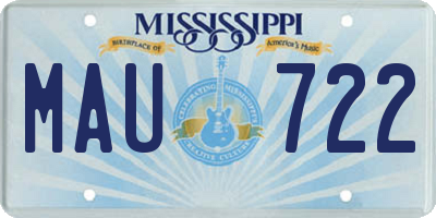 MS license plate MAU722