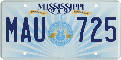 MS license plate MAU725