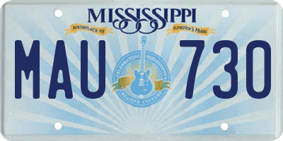 MS license plate MAU730