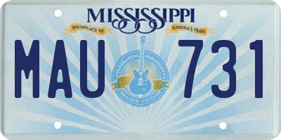 MS license plate MAU731