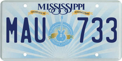 MS license plate MAU733
