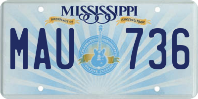 MS license plate MAU736