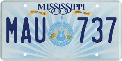 MS license plate MAU737