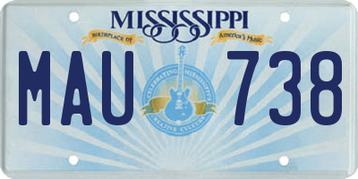 MS license plate MAU738