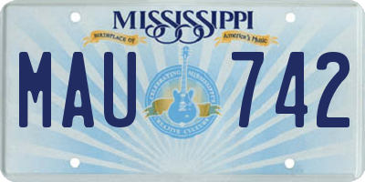 MS license plate MAU742
