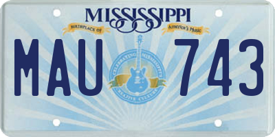 MS license plate MAU743