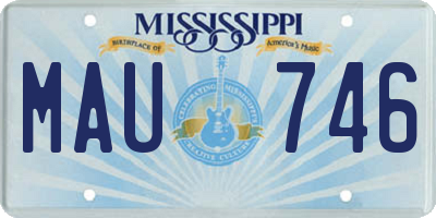 MS license plate MAU746