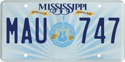 MS license plate MAU747