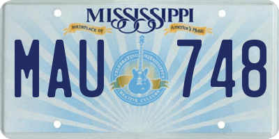 MS license plate MAU748