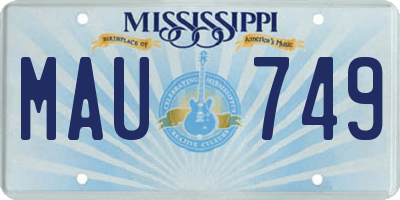 MS license plate MAU749