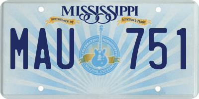 MS license plate MAU751