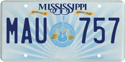 MS license plate MAU757