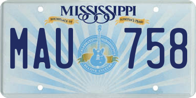 MS license plate MAU758