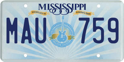 MS license plate MAU759