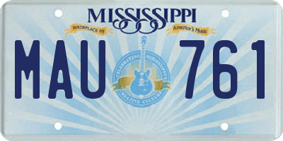 MS license plate MAU761