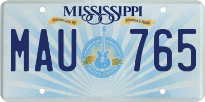 MS license plate MAU765