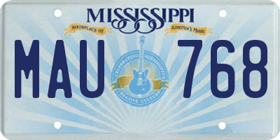 MS license plate MAU768